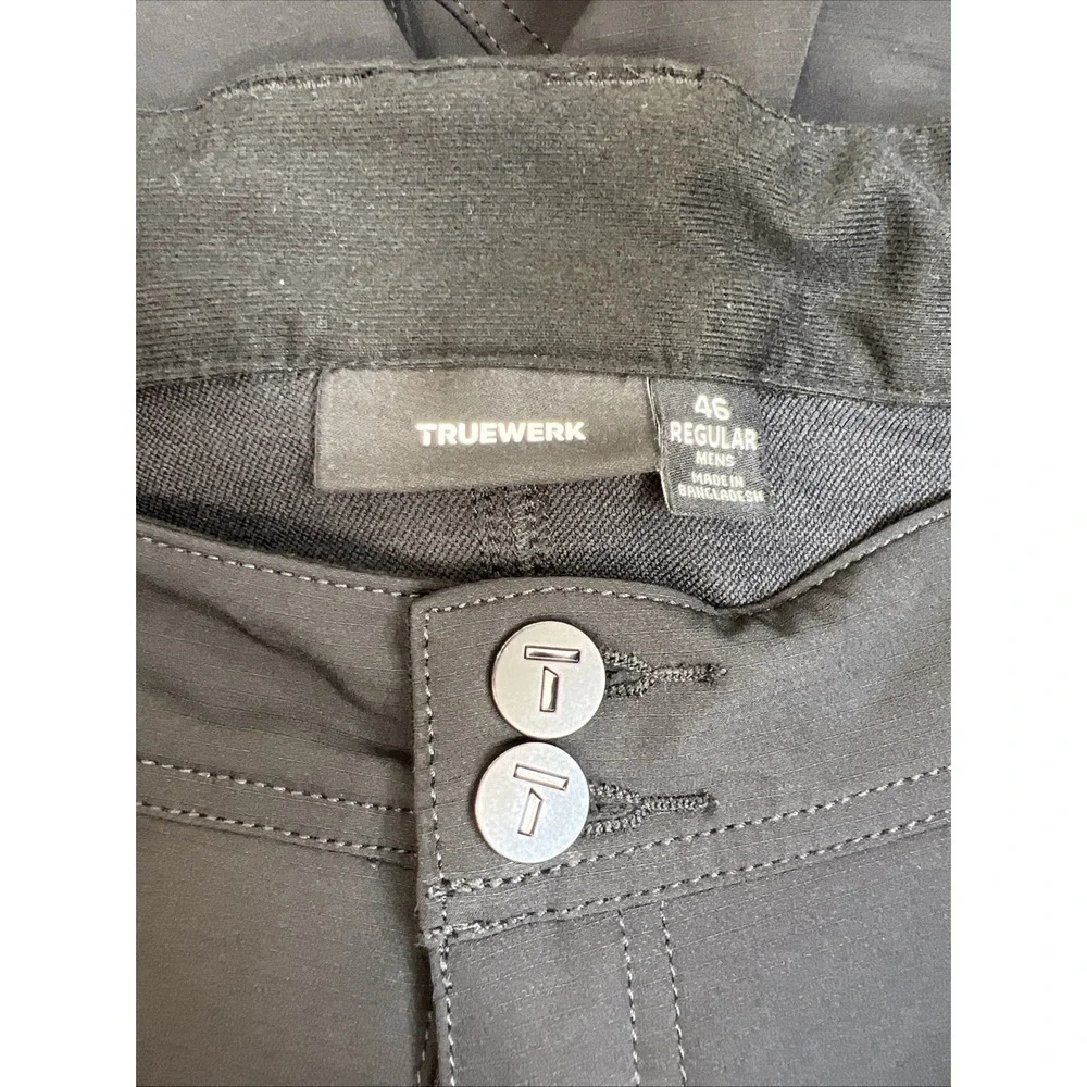 TrueWerk XP WerkPant 46x30 Black Knee Pads FlexWaist DWR Work Tactical Pants